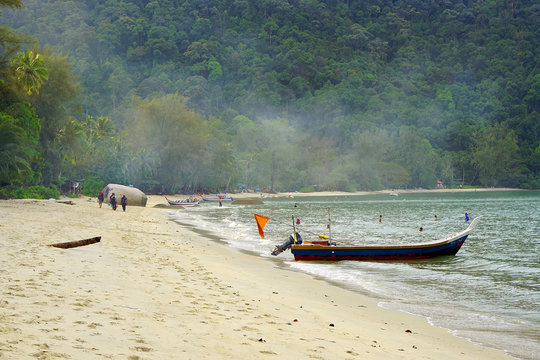 Monkey Beach On Pinang Island, Malaysia, Asia