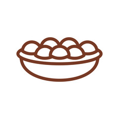 Pie line icon. Sign for production of bread and bakery