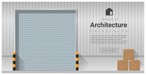 Obraz premium Elements of architecture , factory door background , vector ,illustration