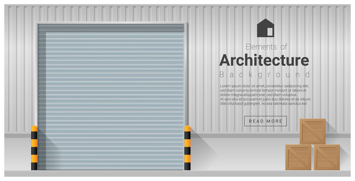 Elements of architecture , factory door background , vector ,illustration