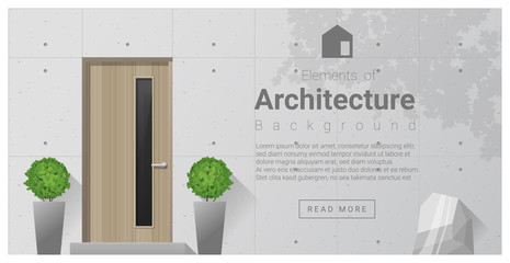Fototapeta premium Elements of architecture , front door background , vector ,illustration