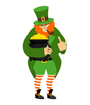 Angry Leprechaun fuck and pot of gold. dwarf in green clothes. b