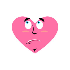 Loves urprised Emoji. Heart astonished emotion Isolated