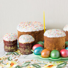 Easter cake and easter egg.