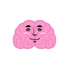 brain asleep emotion. Human brains Emoji sleeping. Isolated Mind