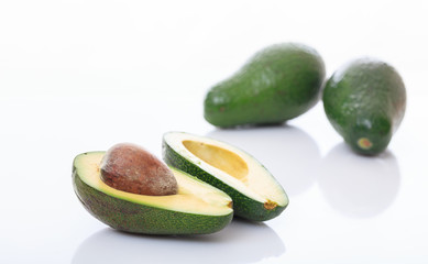 Avocados isolated on white background