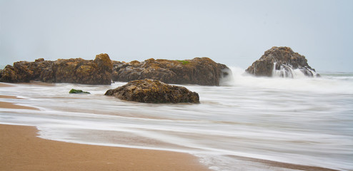 Waves on Rocks. Ventura, California.