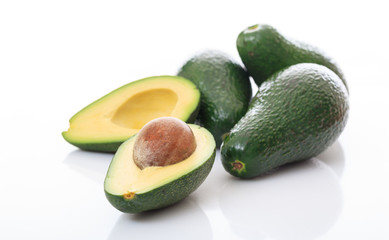 Avocados isolated on white background