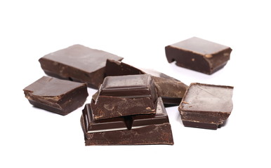 chocolate bars isolated on white background