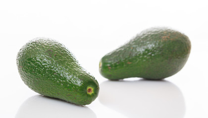 Avocados isolated on white background