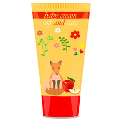 Baby cream tube with kids design