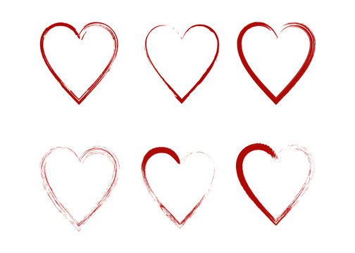 Vector hearts silhouettes. Heart shape design for love symbols
