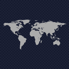 Fototapeta na wymiar World map isolated on blue background vector