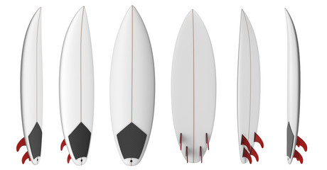 Shortboard blank short surfboard with red fins