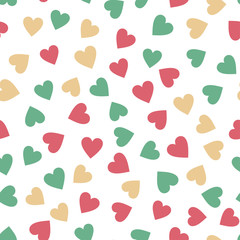 retro seamless pattern with colorful hearts
