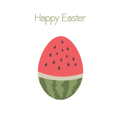 Happy Easter. Watermelon Easter egg