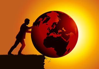 Terre - Destruction de l'environnement - réchauffement climatique - Planète