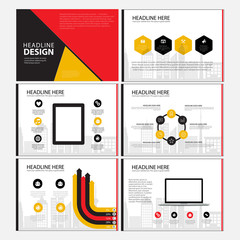 Business Template design set Presentation and brochure Annual report, flyer page with infographic element.