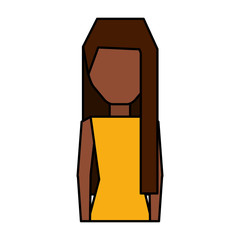 young woman avatar character vector illustration design
