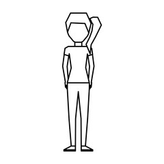 young woman avatar character vector illustration design