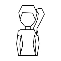 young woman avatar character vector illustration design