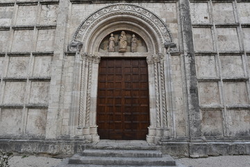 Fototapeta na wymiar Facade view, Church of Saints Vincenzo and Anastasio, Ascoli Piceno, Marche region, Italy