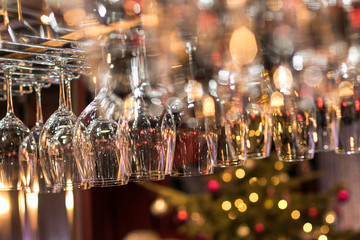 glasses on the bar