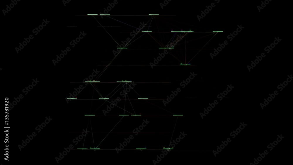 Poster abstract generated geometry forms with lines connected them. detailed shapes composition with small 