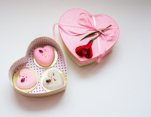 Heart box with cakes