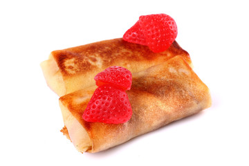 Strawberry jam filled pancakes