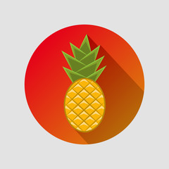 Pineapple in a flat style with an inscription