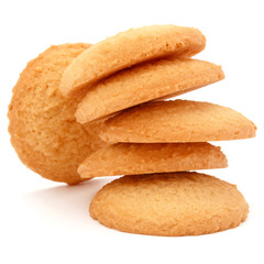 stacked short pastry cookies isolated on white background