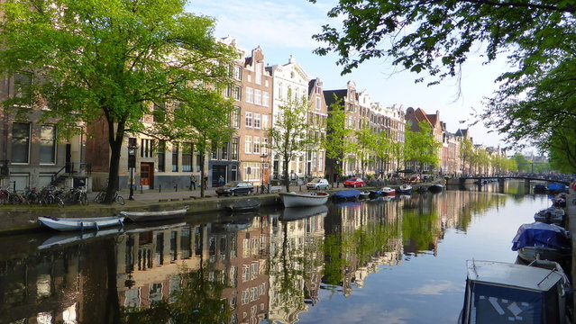 Canal à Amsterdam (Pays-Bas)