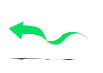 Light green arrow on a white background