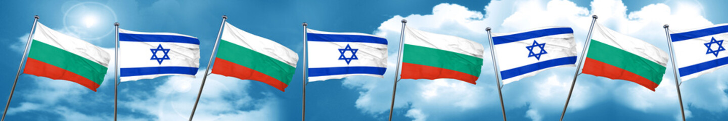 Fototapeta na wymiar bulgaria flag with Israel flag, 3D rendering