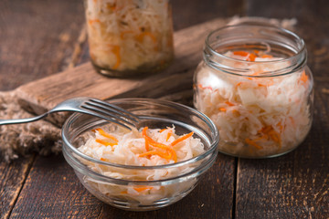 Banks, a small dish of sauerkraut and stand on the boards