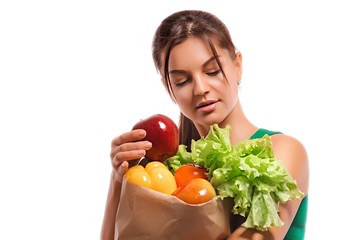 girl holding shopping paper bag 