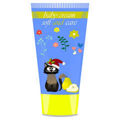 Baby cream tube with kids design