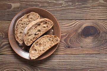 Bread ciabatta sliced