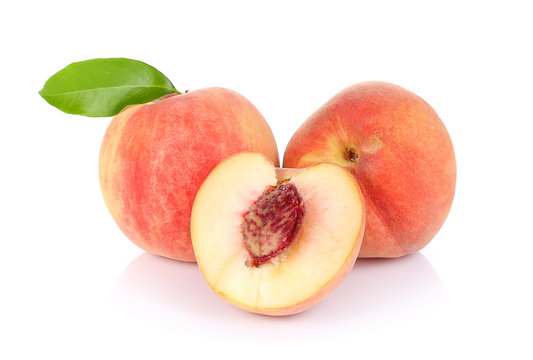 peach and split isolated on white background