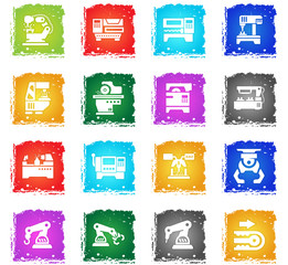 machine tools icon set