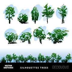 Silhouettes vector trees - 135739961