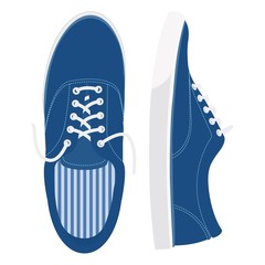  Blue sneakers. Vector.