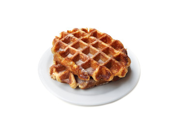 Viennese waffles on a plate for breakfast