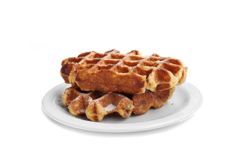 Viennese waffles on a plate for breakfast