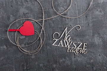 serce, napis "na zawsze razem" © npls