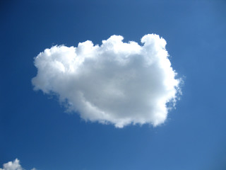 Pure white cloud in the blue sky