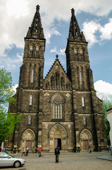 Fototapeta na wymiar Old basilica of Saint Peter and Saint Paul, Vysehrad, Prague