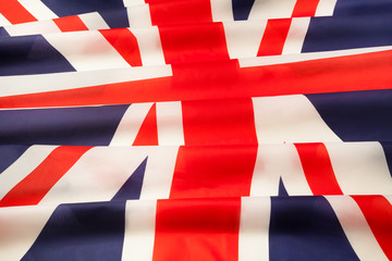 Full framed silky pleated flag of Great Britain