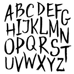 Hand-Drawn Grunge Black Alphabet